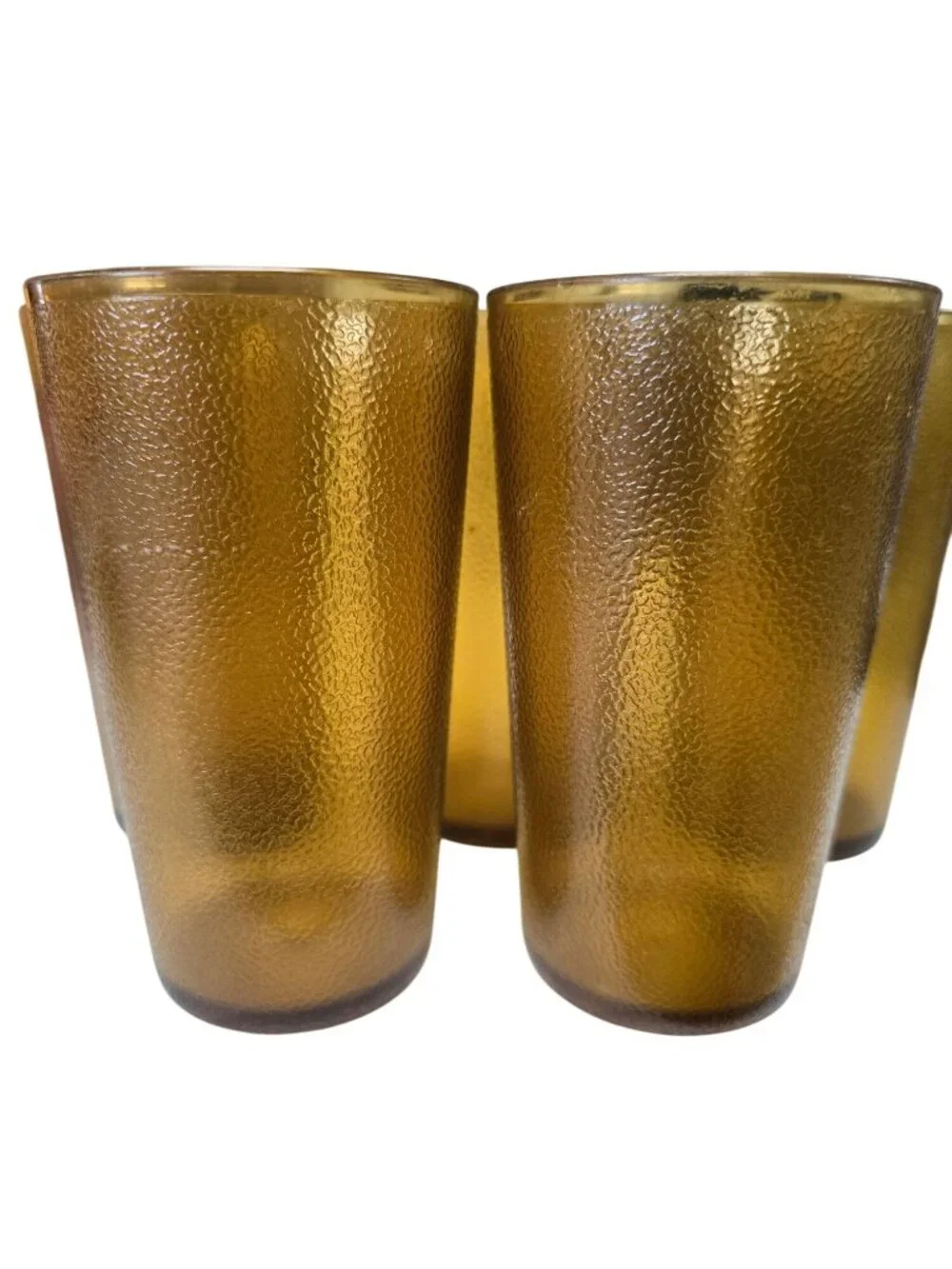 Vintage Amber Texan Ware Plastic Tumbler Juice Water Cup #312 Set of (5) Retro